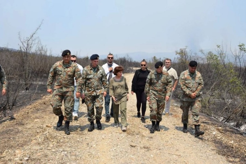 Сиљановска Давкова донесе одлука за ангажирање на Армијата во справувањето со кризната состојба поради пожарите